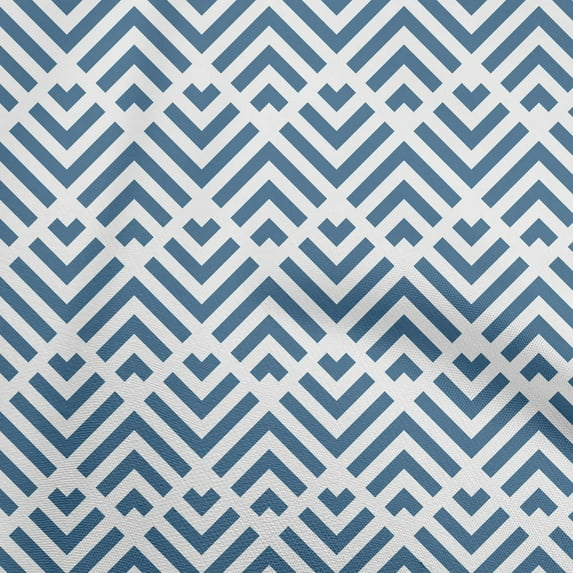 oneOone Cotton Cambric Teal Blue Fabric Geometric Diy Clothing Quilting Fabric Print Fabric By Yard 56 Inch Wide