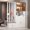 thumbnail image 5 of Gabinete de entrada, zapatero, almacenamiento integrado, puerta simple moderna, puerta de casa, luz de lujo, mampara de madera maciza, partición de sala de estar, 5 of 5