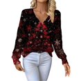thumbnail image 2 of Chandails d'Automne Grande Taille pour Femmes Chandails de Noël pour Femmes 2025 Col Rond Vacances d'Hiver Mignons Pulls Vin, 2 of 7