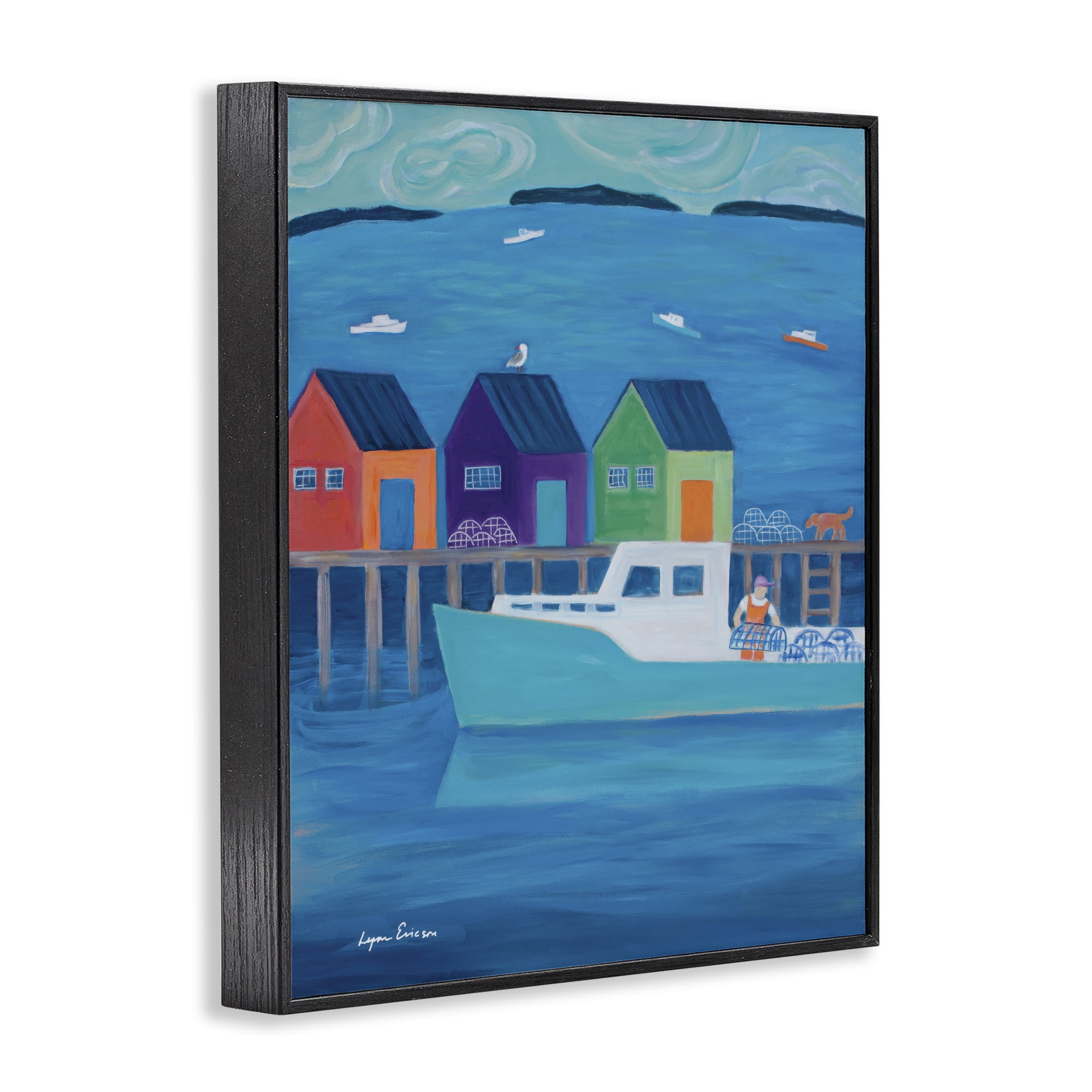 Stupell Industries Out Hauling Traps Black Framed Giclee Art, design by Lynn Ericson Fine Art