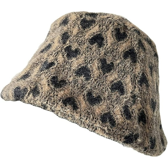 CoCopeaunts Silky Heart Shape Bucket Hat for Women Foldable Breathable Fisherman Hat Fashionable Winter Warm Small Brimmed Hat