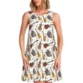 thumbnail image 1 of Vsdgher Robe d'Été à Imprimé Guitare pour Femmes, Décontractée, Col en U, Robe de Plage Sans Manches, Débardeur Ample, Robe Soleil avec Poche, 1 of 7