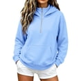 thumbnail image 2 of Half Zipper Women's Hoodie Women Y2k Sweatshirt Hoodies Cute Hoodies Soft Hoodie Women Oversized Long Sleeve Sweater Tops Comfy Hoodies Comfort Sweatshirt，Blue2，L, 2 of 5