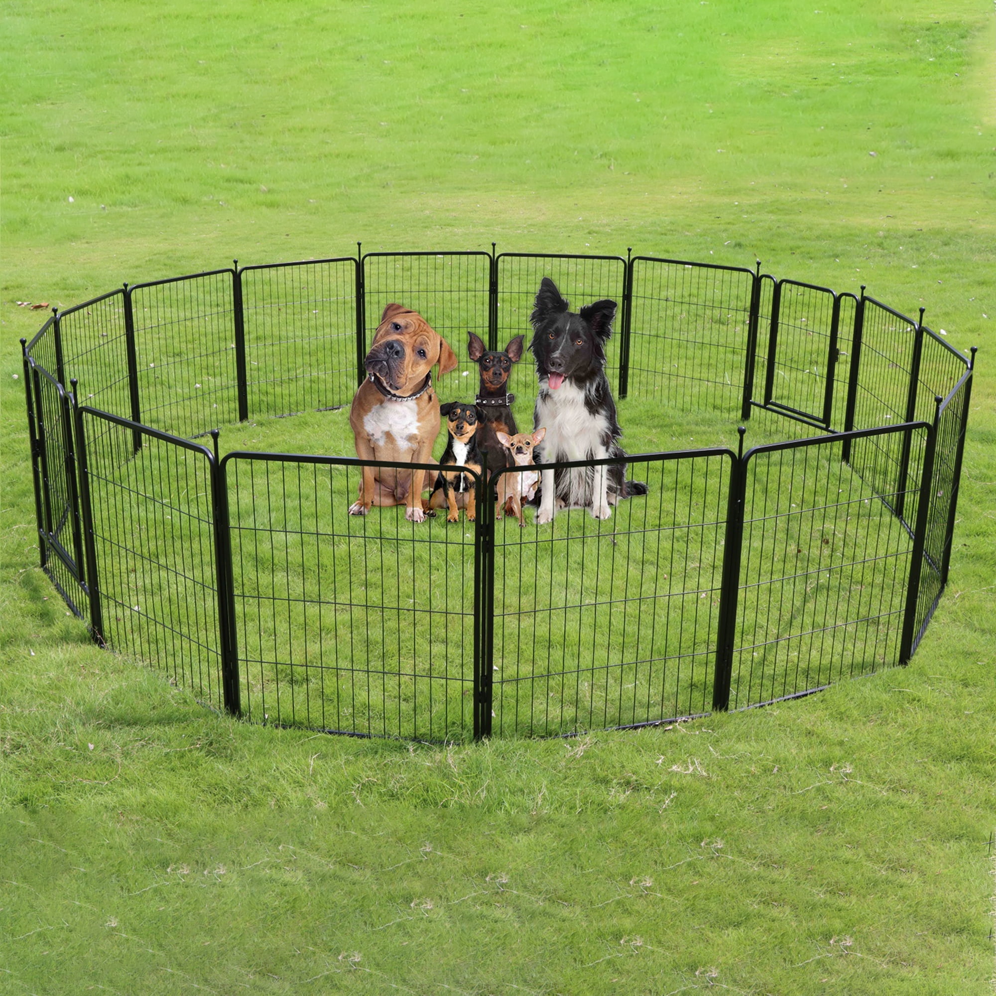 Pefilos 24 Panels Dog Playpen 40"x32" Pet Puppy Playpen for Medium Small Dogs Outdoor Exercise Pen Metal Indoor Dog Fence 3 Doors, Black Pefilos 24 Panels Dog Playpen 40"x32" Pet Puppy Playpen for Medium Small Dogs Outdoor Exercise Pen Metal Indoor Dog Fence 3 Doors, Black