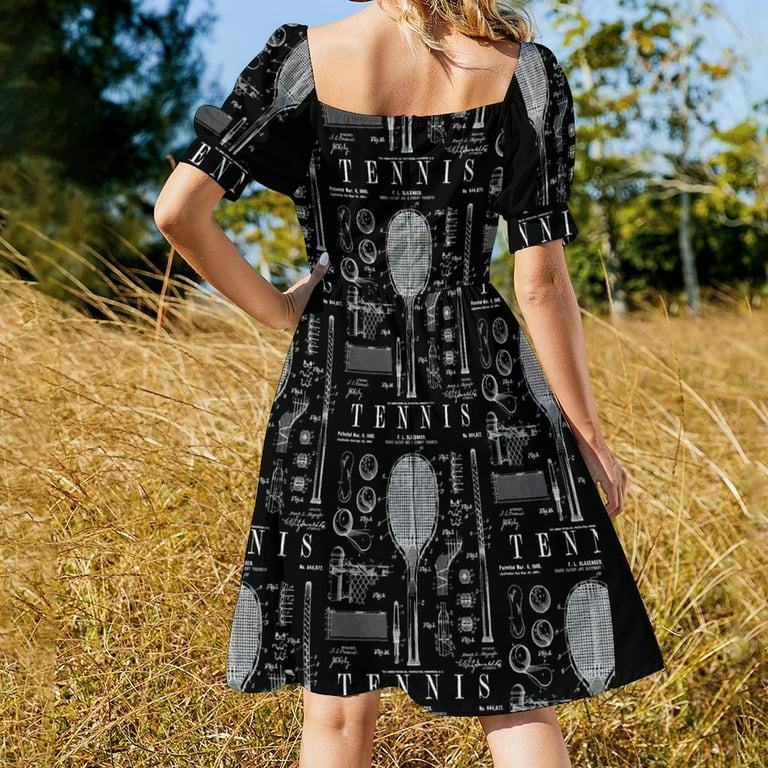 Tennis Racket And Ball Old Vintage Patent Drawing Print Short