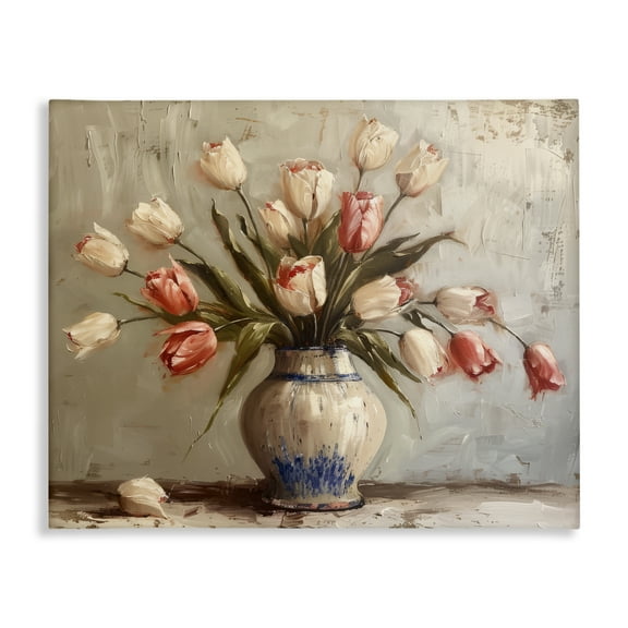 Stupell Industries Quiet Spring Tulips Floral Painting Wrapped Canvas Canvas Art Print Wall Art, 20 x 16