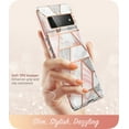 thumbnail image 3 of i-Blason Cosmo Series Case for Google Pixel 6a (2022 Release), Slim Full-Body Stylish Protective Case with Built-in Screen Protector (Marble), 3 of 7