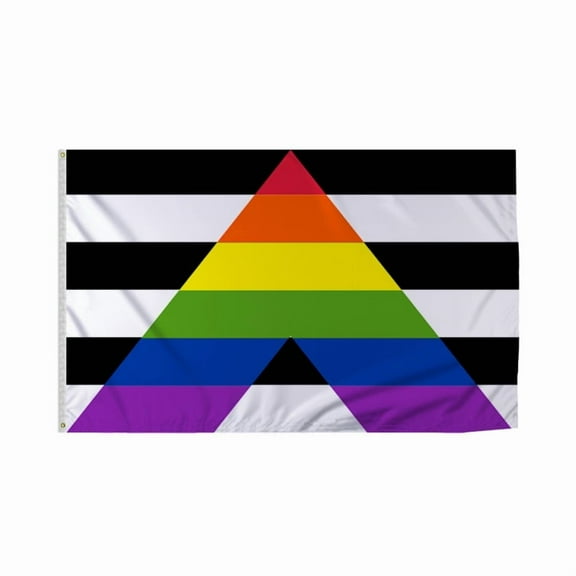 Promopatriot Straight Ally Pride Flag 3x5 Ft Printed 200D Nylon Brass Grommets Stitched Edges Fade Proof Sharp Colors - Pride Lgbtq Flag 3x5 Fts