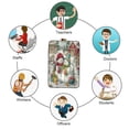 thumbnail image 4 of PU Leather Badge Holder ID Badge Holder with Lanyard for Cards & Credentials Christmas Design with Snowmen, 4 of 6