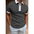 thumbnail image 1 of Plaid Polo camisa de los hombres Casual de talla grande manga corta Top foto Color S Eccomum PLS-11 Negro S, 1 of 3