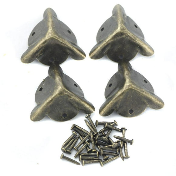 4pcs Antigüedad De La Aleación Cobertura De Protectores Del Protector De La Caja Triángulo De 20 Mm Sunnimix Caso protector