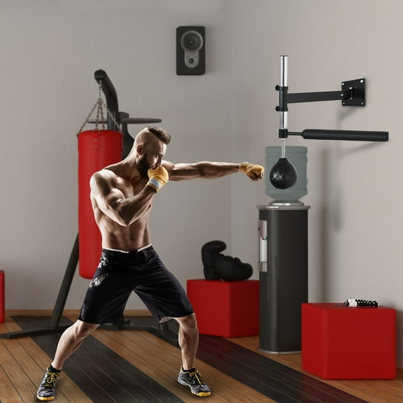 Beyamis Boxing Exercise Equipment Lightweight Fast-Reflexes Speed Bag - Wall Mount for Home MMA/Martial Arts Training, Heavy-Duty Punching Gear, 9" H x 7" Dia