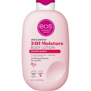 eos Jasmine Peach Body Lotion, 24 Hour Moisturizing Daily Body Moisturizer for Dry Skin with Shea Butter & Vitamin E, 16 fl oz