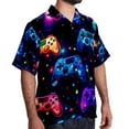 thumbnail image 2 of Game Controller Men's Short Sleeve Poplin Shirt with Spread Collar Tops, Casual Printed Button Down, Summer Beach Shirt for Men - Unisex, Stylish Men's Shirts, 2 of 6