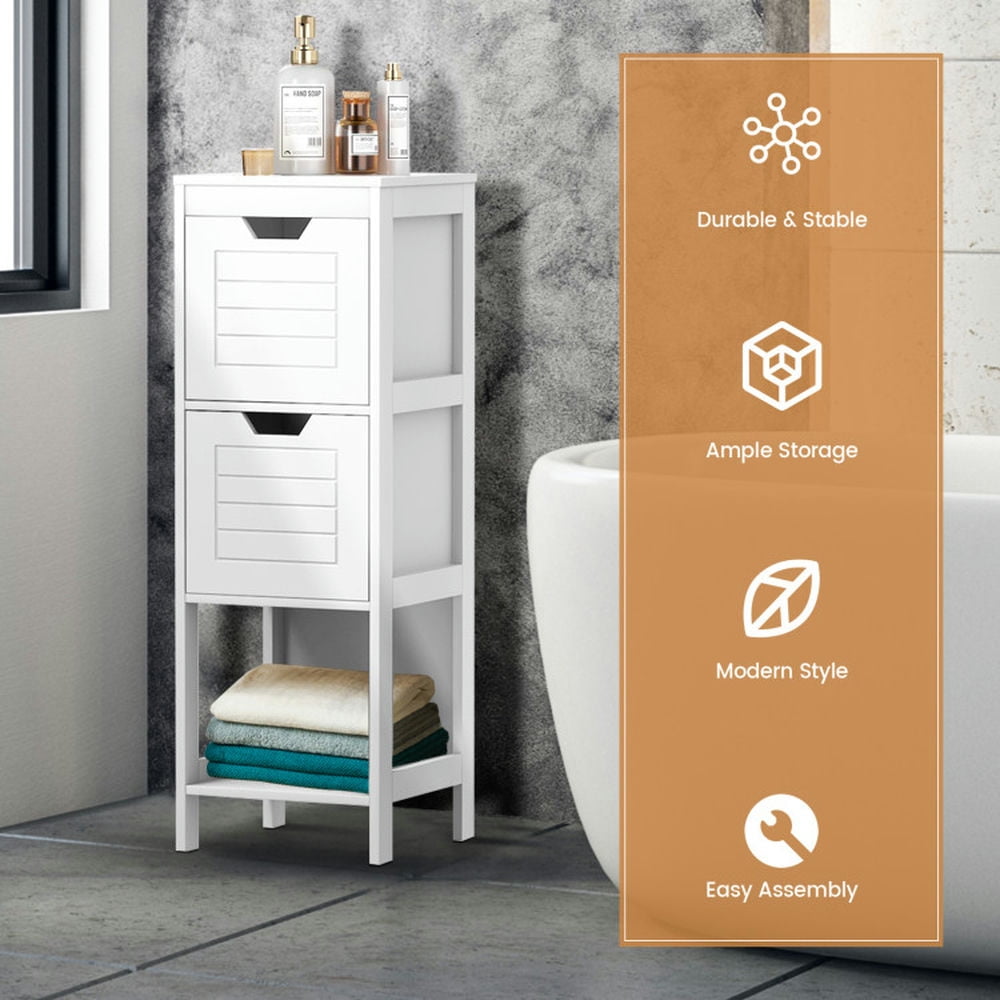 Finihen Bathroom Storage Cabinet, Bathroom Floor Cabinet, Floor Cabinet Multifunction Storage Rack Stand Organizer, for Bathroom, Living Room, Bedroom, Kitchen, White Finihen Bathroom Storage Cabinet, Bathroom Floor Cabinet, Floor Cabinet Multifunction Storage Rack Stand Organizer, for Bathroom, Living Room, Bedroom, Kitchen, White