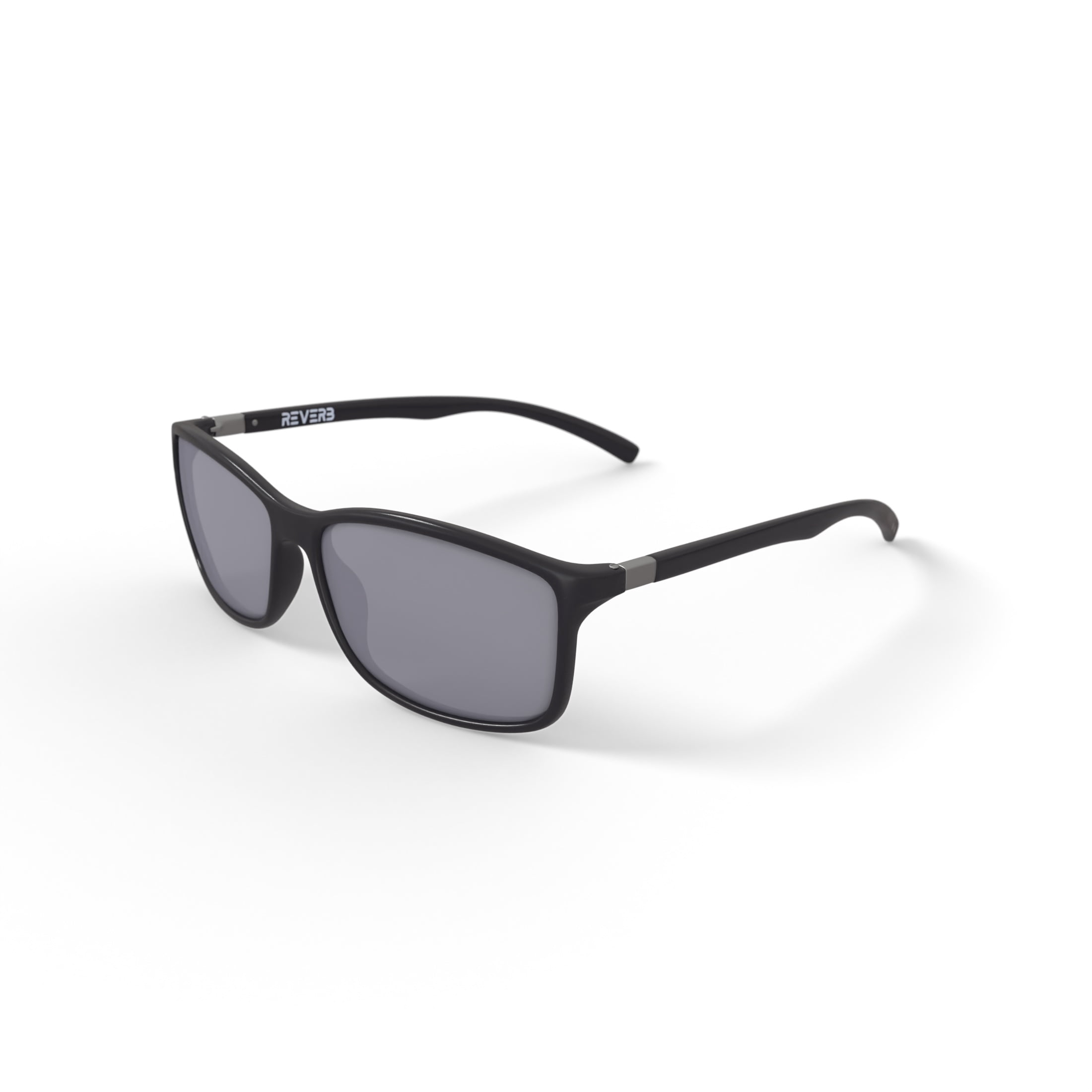 Reverb Men's Thinline Rectangle Prescription Fashion Sunglasses, RVMOS1004, Rubberized Black, 61-15-150, with Case