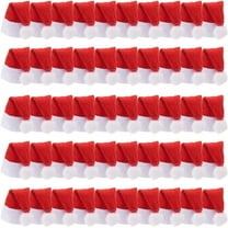 50 Pcs Mini Santa Wine Hats Cloth Mini Christmas Bottle Hats Christmas Lollipop Candy Hats Party Supplies for DIY Crafts Wine Bottles Cover Home Christmas Decor Red