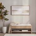 thumbnail image 2 of Bouclair Fluted Oak Wood and Bouclé Upholstered Storage Bench with Shelf, 2 of 5
