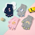 thumbnail image 6 of UngA Boys Girls Gloves Thermal Magic Gloves Winter Warm Mitten Kids One Size Animal Cartoon Motifs Gloves (Navy,4-8 Years), 6 of 7
