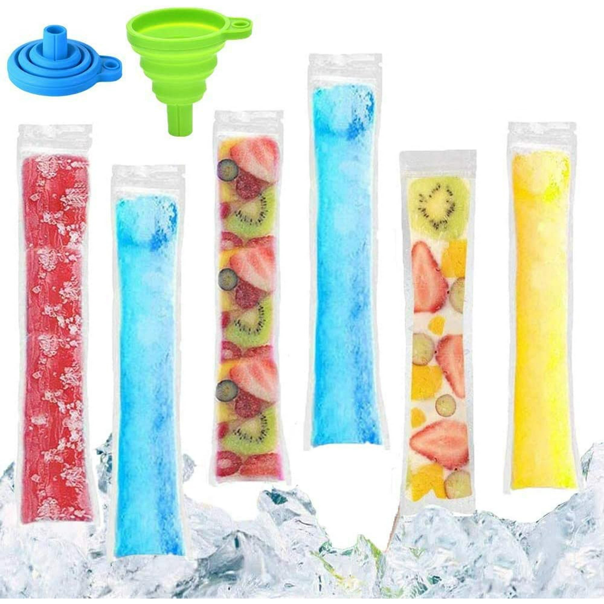 Popsicle Bags, 100 Pack Ice Pop Mold Bags, Disposable Diy Popsicle Molds  Bags Pouches -comes With Silicone Funnel