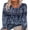 Blue ethnic gradient, variant on Womens Long Sleeve Shirts Pleated V Neck Curved Hem Fall Winter Tunic Tops Blouses Print