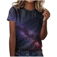 thumbnail image 2 of YOZGXEG Going Out Tops For Women Loose Round Neck Short Sleeve T Shirt Women Soft Polyester Spandex Casual Graphic Print Top Black S-3Xl, 2 of 5