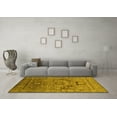 thumbnail image 3 of Ahgly Company Indoor Square Oriental Yellow Industrial Area Rugs, 4' Square, 3 of 4