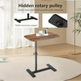 thumbnail image 5 of StarZe Height Adjustable Side Desk,Laptop Desk,Rotatable Tilting Desktop Rolling Mobile Desk with Silent Wheels,Walnut, 5 of 7