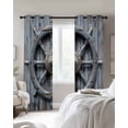 thumbnail image 4 of Grey Rudder Coastal Blackout Curtains for Bedroom Living Room Darkening Curtains 63 Inches Long Summer Nautical Beach Retro Window Curtain 2 Panels Set Window Treatment Grommet Drapes 42"x63", 4 of 9