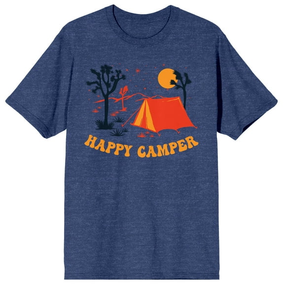 Adventure Society Happy Camper Men's Navy T-Shirt-XXL