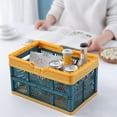 thumbnail image 2 of MIANGASTORE Collapsible Grocery Shopping Baskets Folding Stackable Crates Storage Containers Bins Organizer with Handles for Home Green, 2 of 8