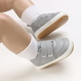 thumbnail image 6 of QUOTAY Spring and Summer Children Baby Toddler Shoes Boys and Girls Casual Shoes Flat Bottom Light Breathable Hook Loop Kids Slippers 02_Grey，6-12 Months, 6 of 7