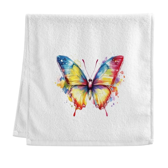 Watercolor Butterfly Pure Cotton Towels Bath Towel Quick Drying for Bathroom Beach Sports 16" x 30"