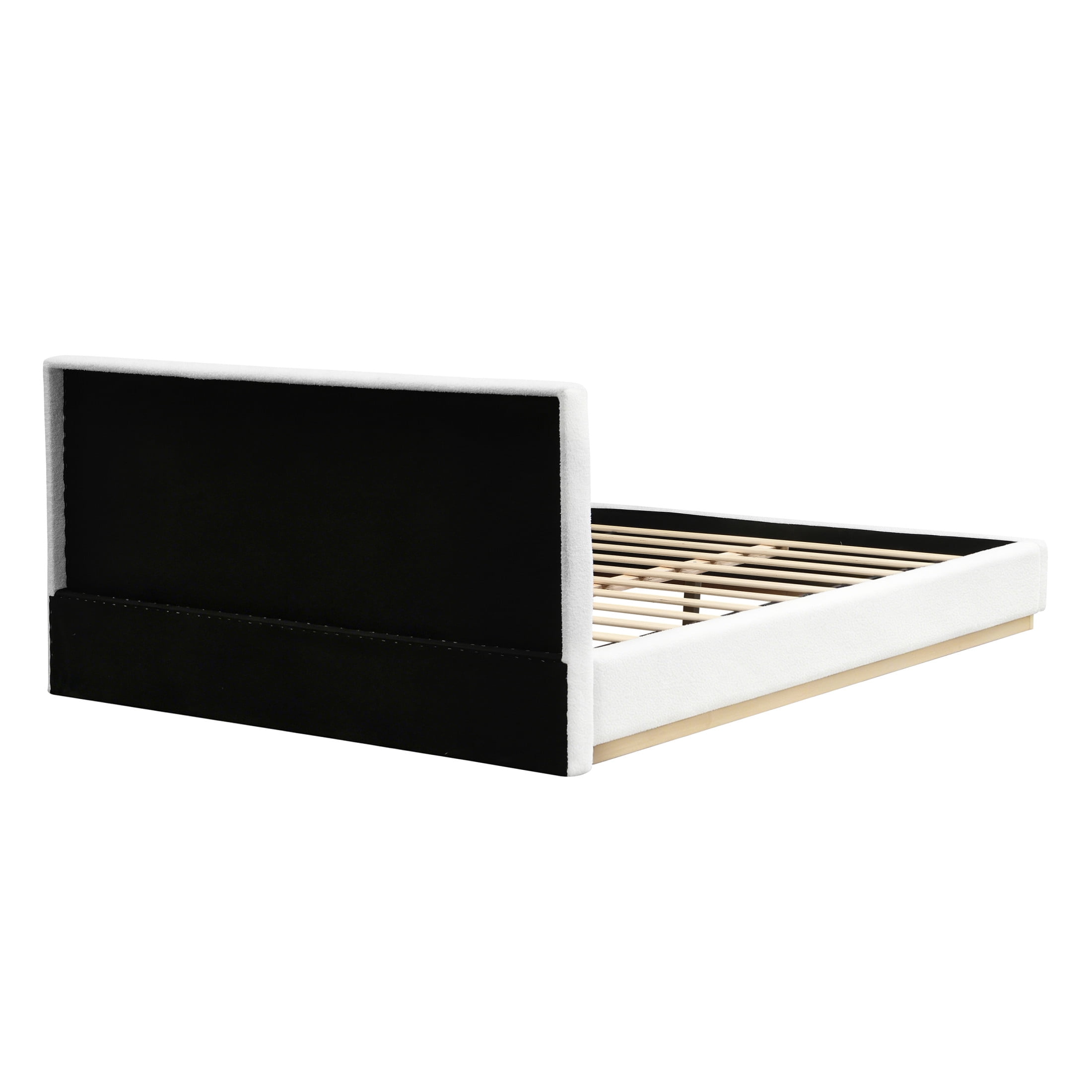 Christopher Knight Home Queen Fabric Upholstered Platform Bed Frame, White