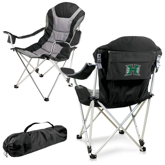 Reclining Camp Chair -Black (U of Hawaii) Digital Print