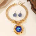 thumbnail image 3 of Vintage Boho Sunflower Crystal Necklace Earrings Set Jewelry for Holiday Parties Wedding Dresses All Seasons Fashion Costume Accessory, 3 of 3