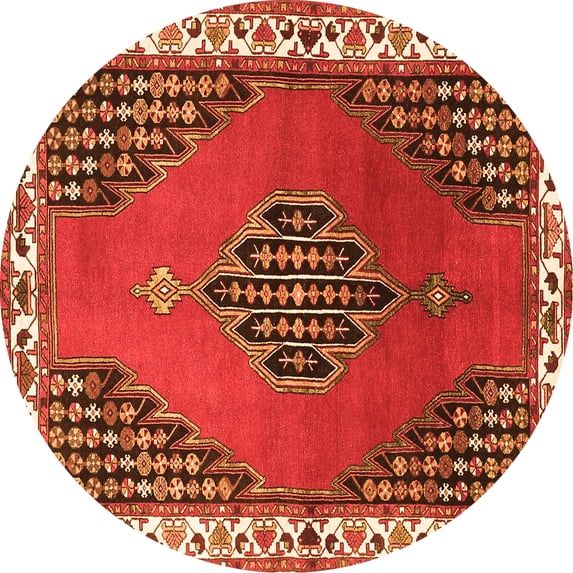 Ahgly Company Indoor Round Persian Orange Traditional Area Rugs, 3' Round