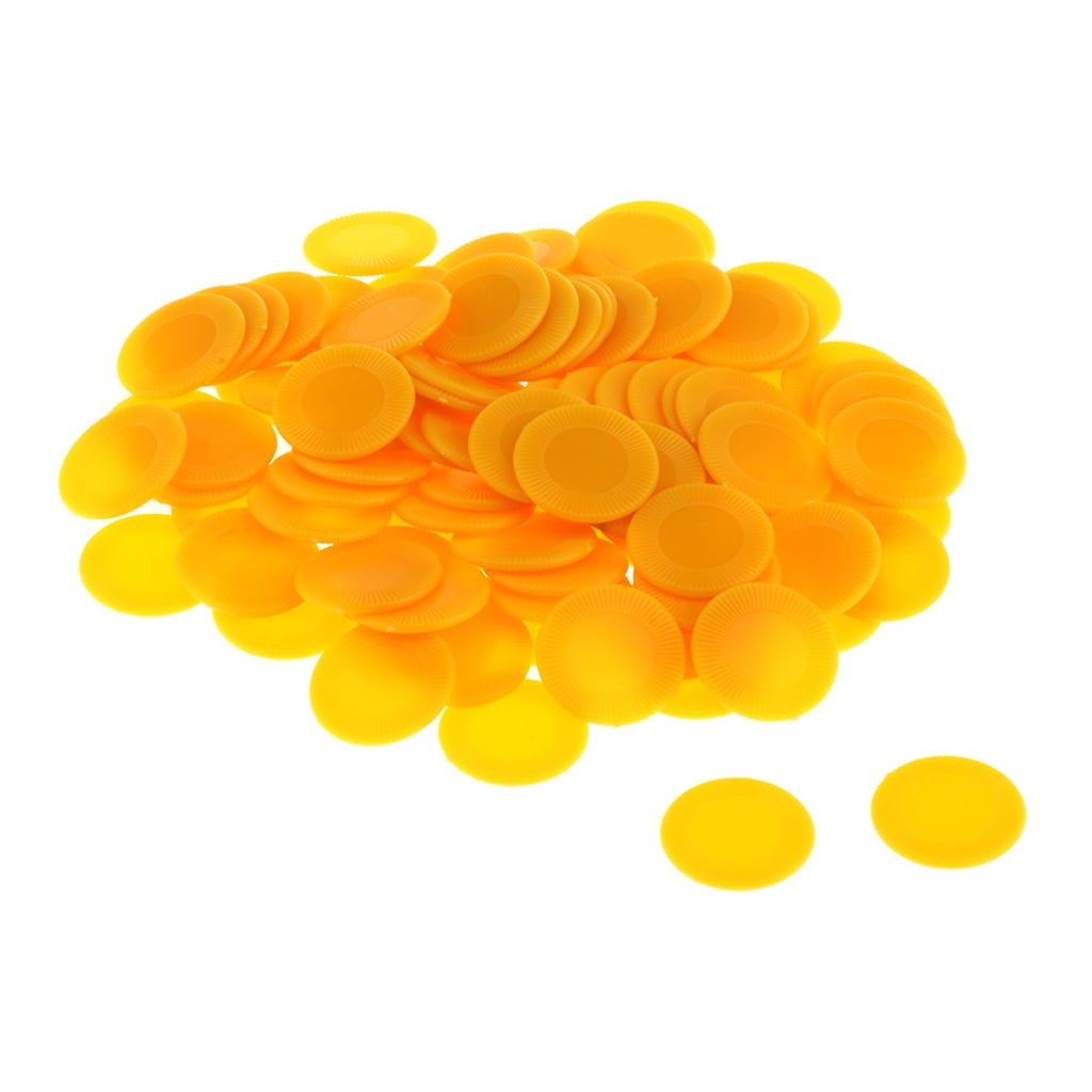 100pcs/pack ABS Plastic 23mm Bingo Game Poker Chips Casino Tokens Yellow 100pcs/pack ABS Plastic 23mm Bingo Game Poker Chips Casino Tokens Yellow