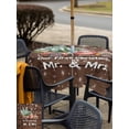 thumbnail image 4 of Outdoor Tablecloth with Umbrella Hole and Zipper, Christmas Truck Square Table Cloth 54x54 Inch Waterproof Tablecloth, Winter Snowflake Xmas Tree Wood Grain Brown Picnic Table Cover for Patio Camping, 4 of 7
