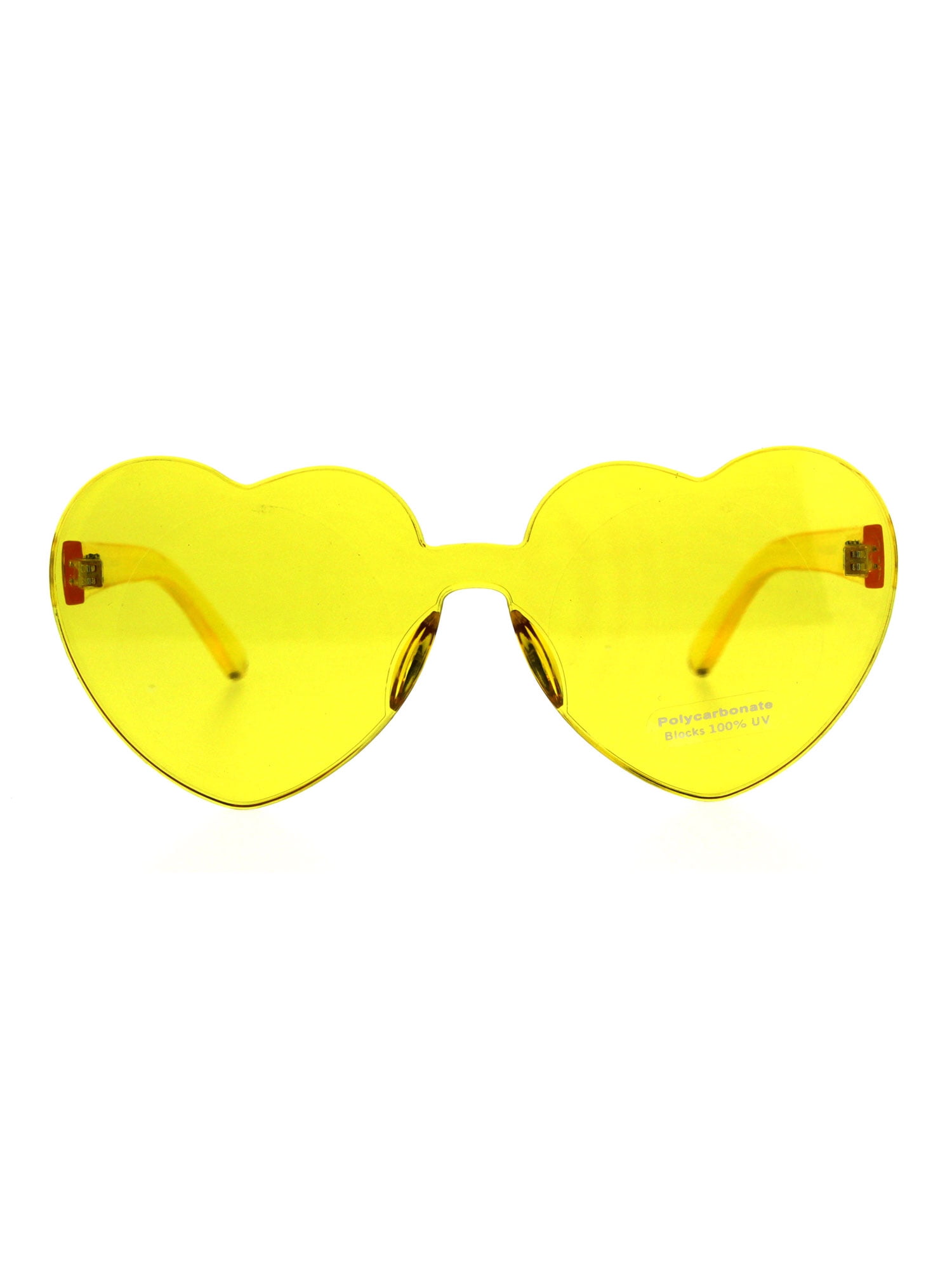 SA106 Womens Heart Shape Rimless Shield Hippie Groove Valentine