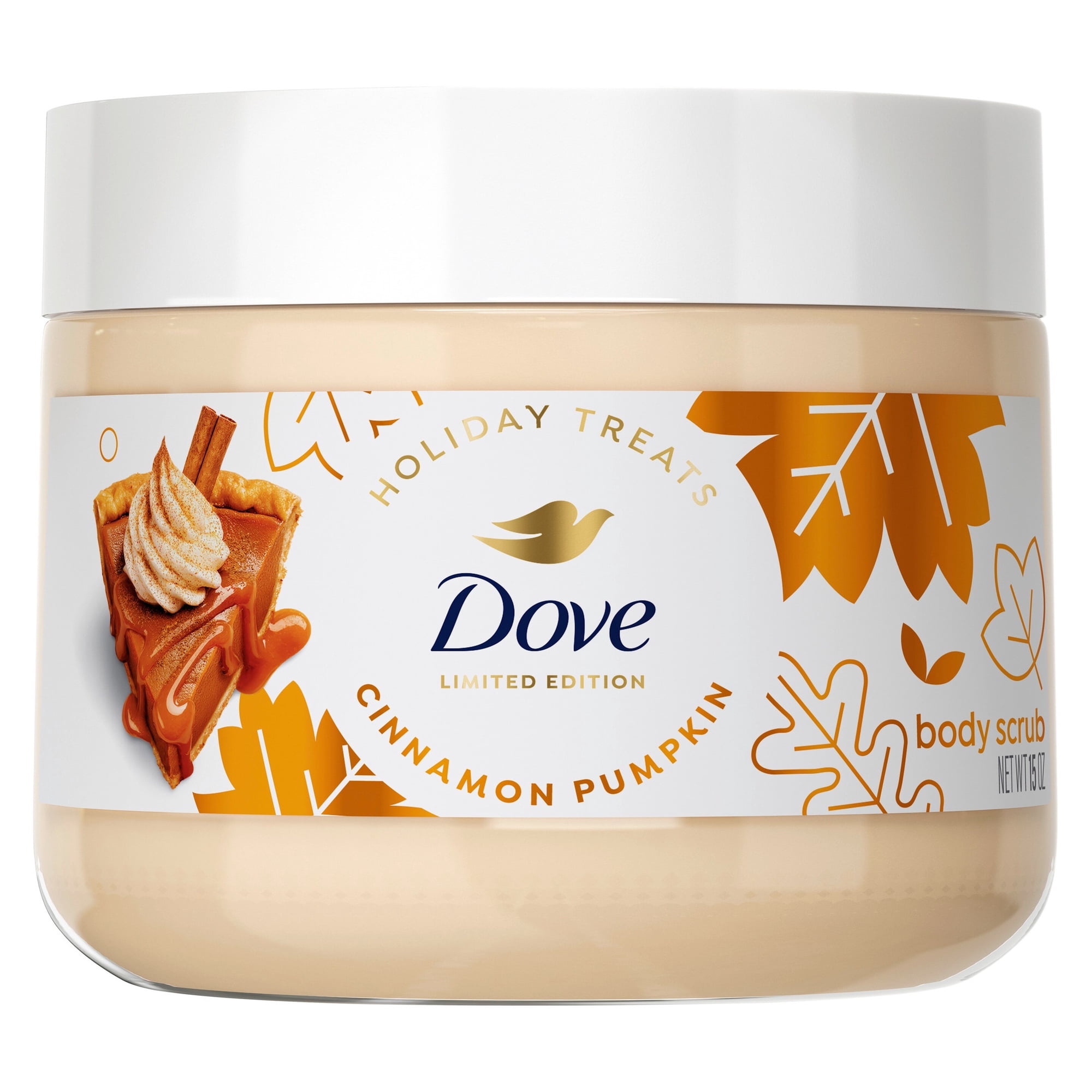 Dove Scrub Cinnamon Pumpkin Pie Exfoliates & Moisturizes Skin ,15 OZ