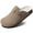 Taupe, variant on Litfun Women's Faux Fur Lined Suede Clogs Fuzzy Cork Footbed Mules Slip On Winter Potato Shoes, Brown