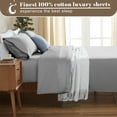 thumbnail image 5 of DEITAS 100% Egyptian Cotton Bed Sheet Set, 1200 Thread Count Sheet, Deep Pocket-4 Piece, King, Gray, 5 of 8