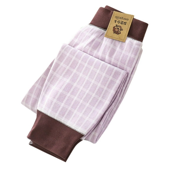 HAiming Kids Cotton Warm Fleece Lined Legging Plaid Casual Soft Jogger Winter Thick Pants for Boy Girl