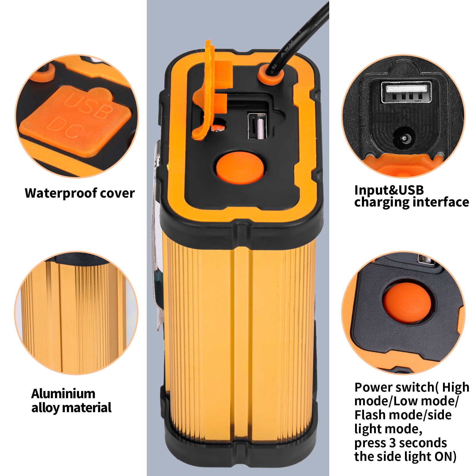 Hunting Friends Superbright Rechargeable Headlight High Power LED Headlamp Waterproof Portable Flashlight with 3 Light Modes for Camping Hiking Hunting Fishing