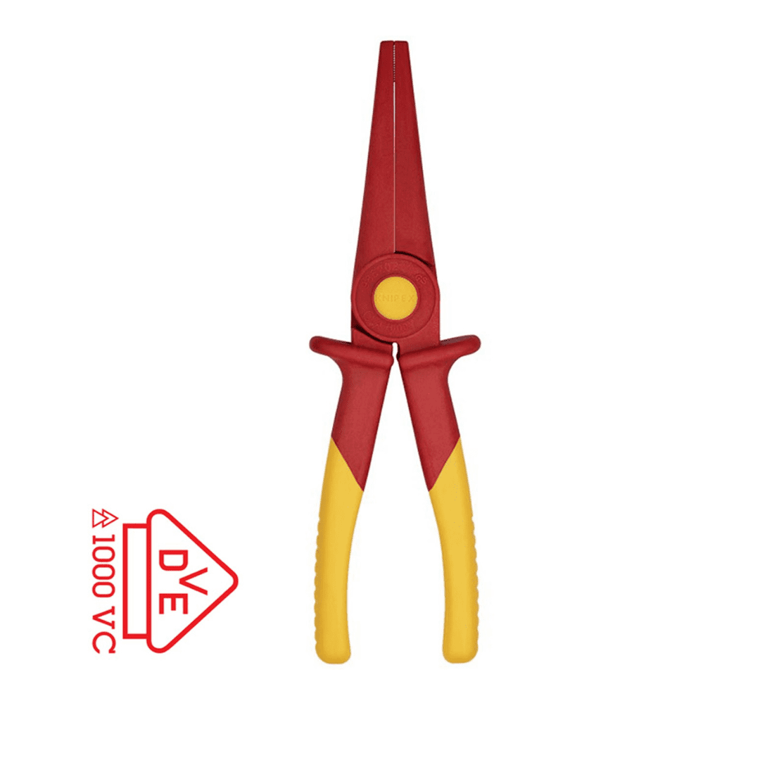 KNIPEX Tools 98 62 02, Flat Nose Plastic Pliers 1000V Insulated, Orange