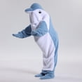 thumbnail image 2 of larppty Adult Christmas Gifts,Dolphin Blanket Onesie Hoodie,Wearable Blanket Onesie Costume Soft Cozy Flannel Animals Sleeping Bag, 2 of 7