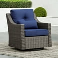 thumbnail image 6 of Chita Steel Outdoor Wicker Swivel Glider Chair with Cushion, Blue, 6 of 10