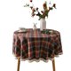 thumbnail image 1 of Mantel redondo de 59 pulgadas, mantel a cuadros retro rojo y verde, poliéster resistente a las manchas, fundas de mesa para cocina, comedor, mantel pequeño para fiestas, picnic, 1 of 5