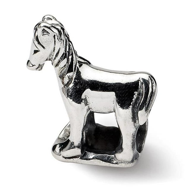 Reflection Beads QRS259 Sterling Silver Horse Bead - Antiqued & Polished